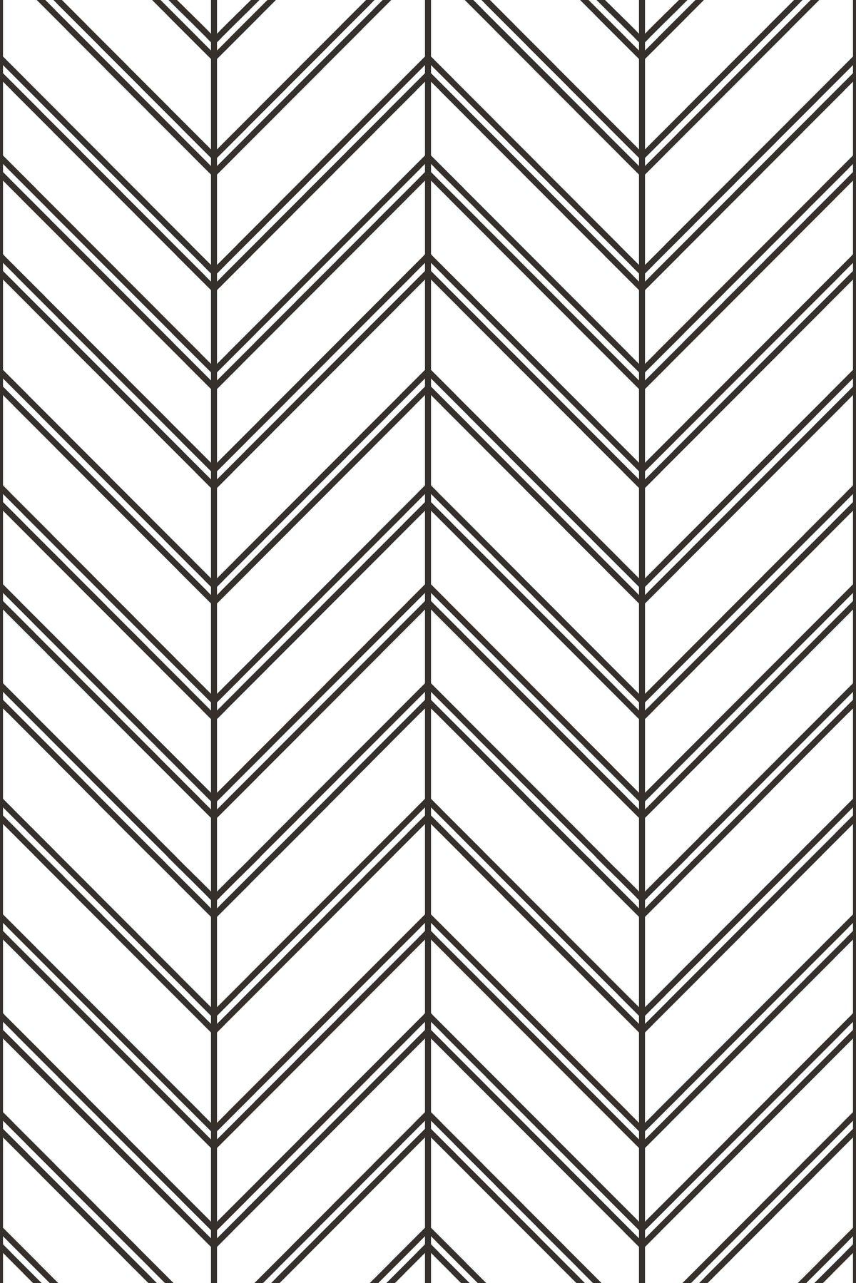 Black and White herringbone wallpaper pattern