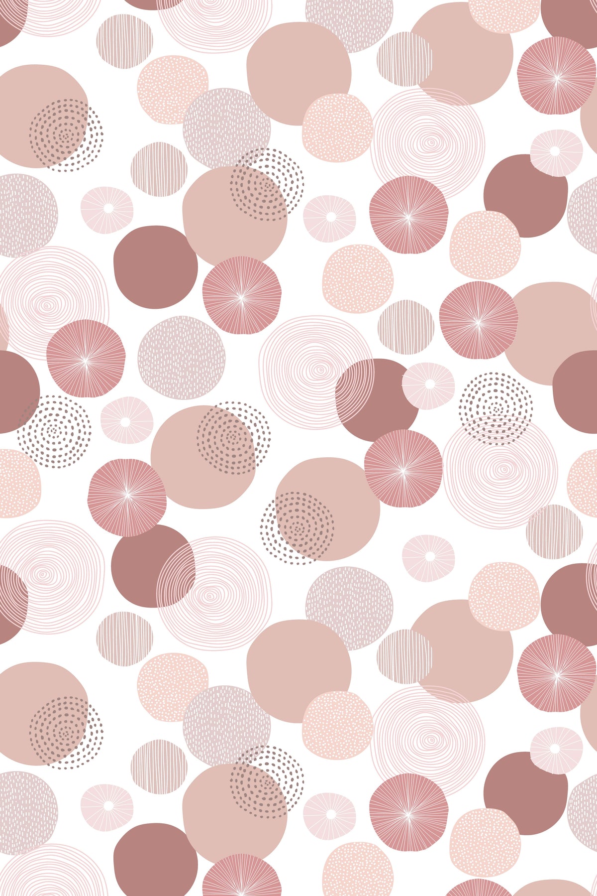 Abstract pink circle wallpaper pattern with varied textures