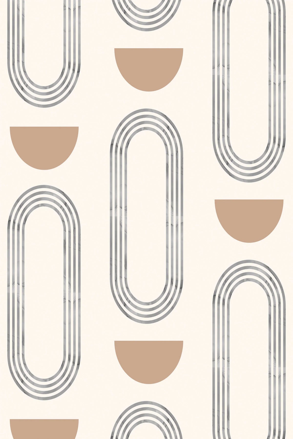 Boho wallpaper with arches and half circles