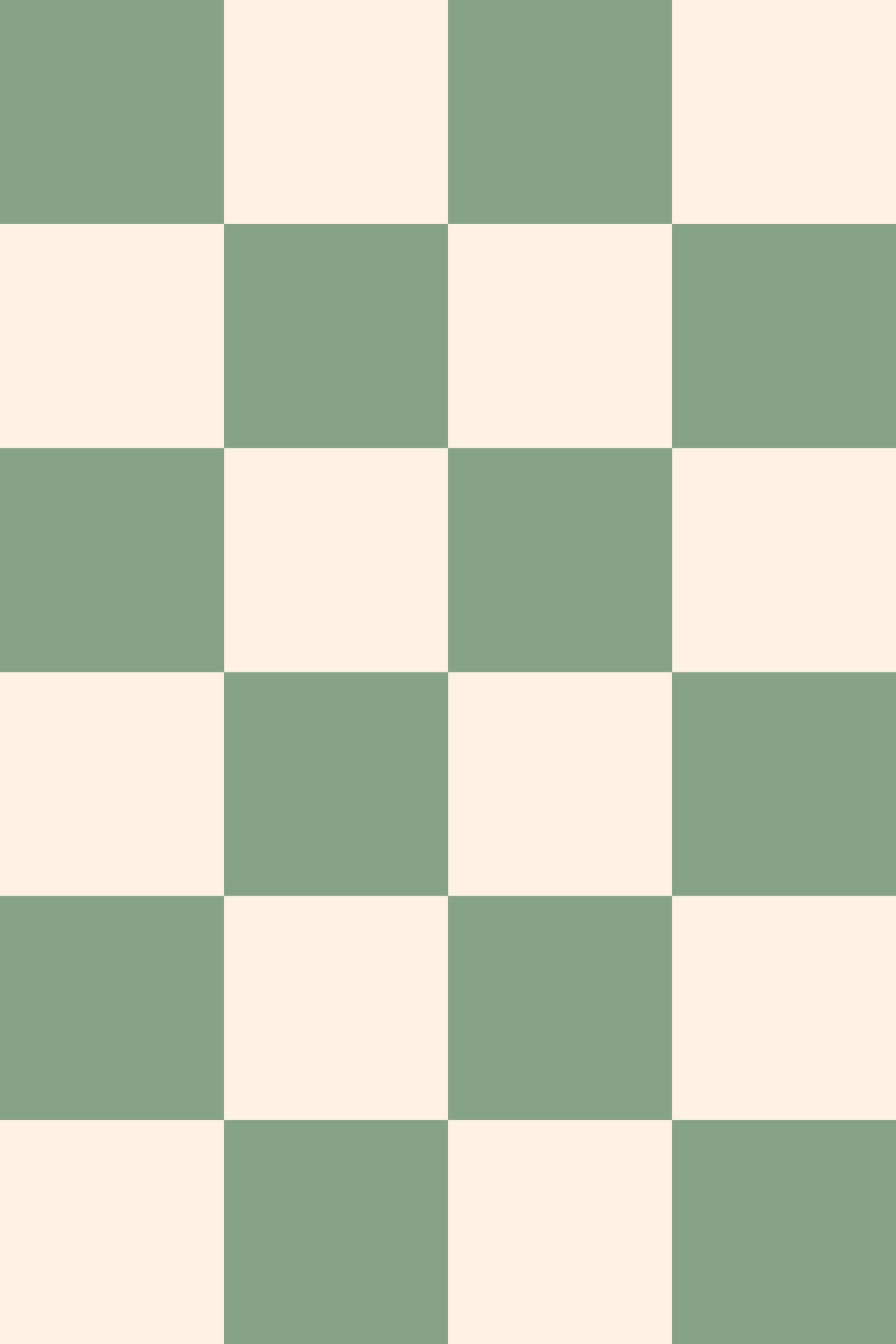 Green and beige checkered wallpaper