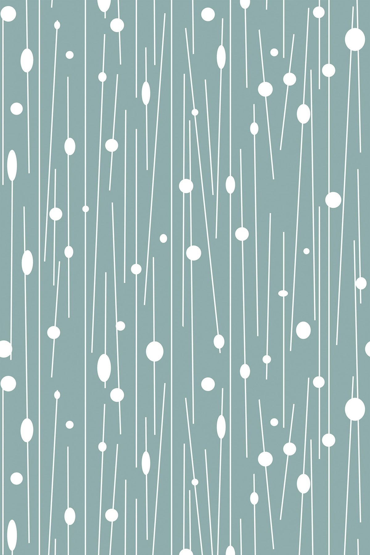 Blue striped wallpaper with dots