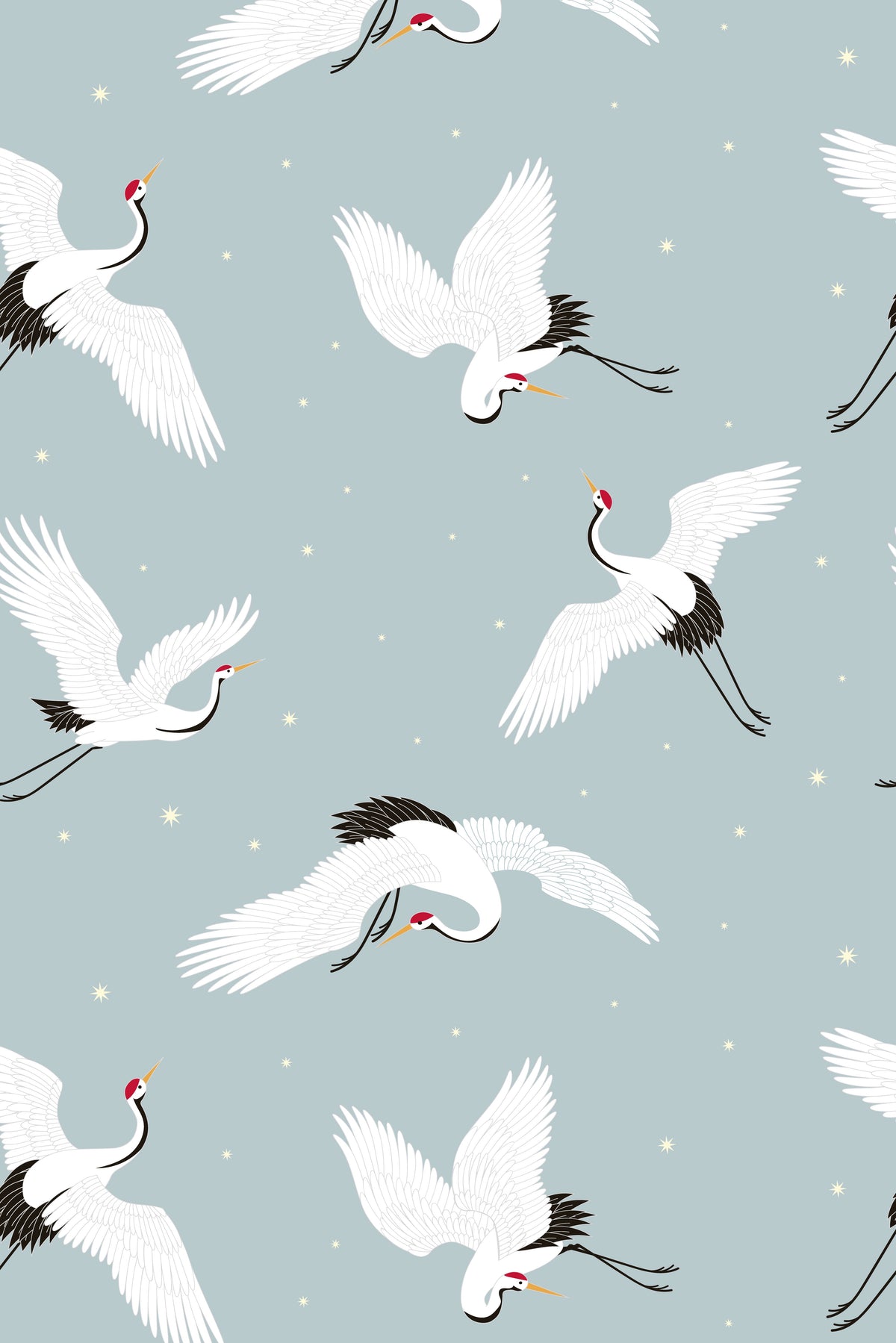 Wallpaper pattern with white storks