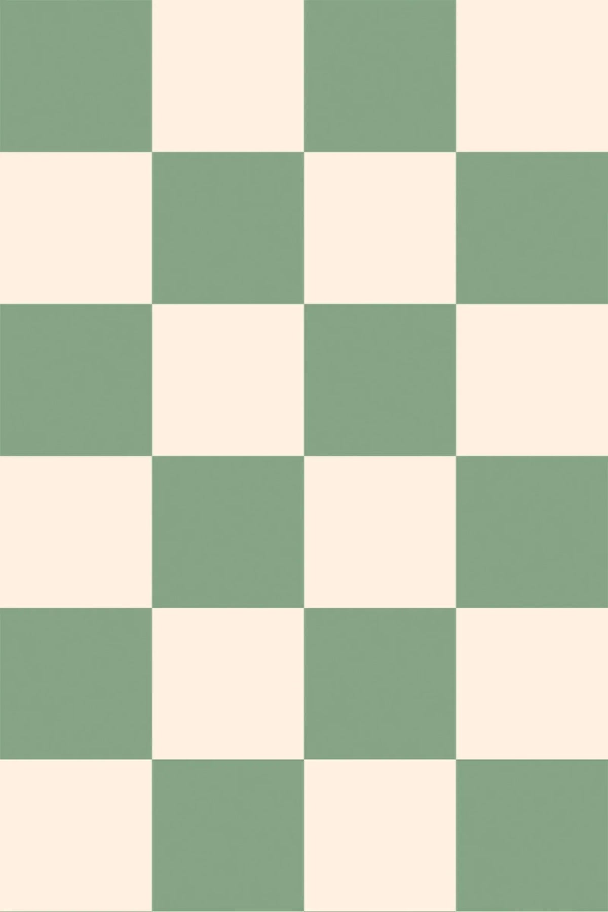 Green and beige checkered wallpaper