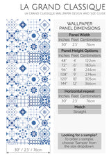 blue tile collection peel and stick wallpaper specifiation