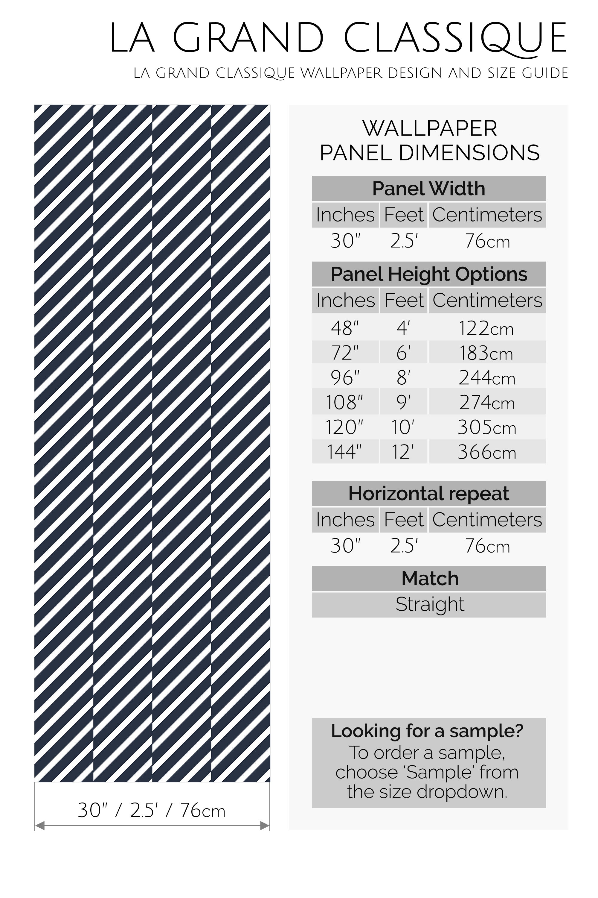 sailor stripes peel and stick wallpaper specifiation