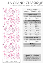 pink watercolor flowers peel and stick wallpaper specifiation