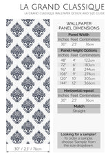 damask print peel and stick wallpaper specifiation