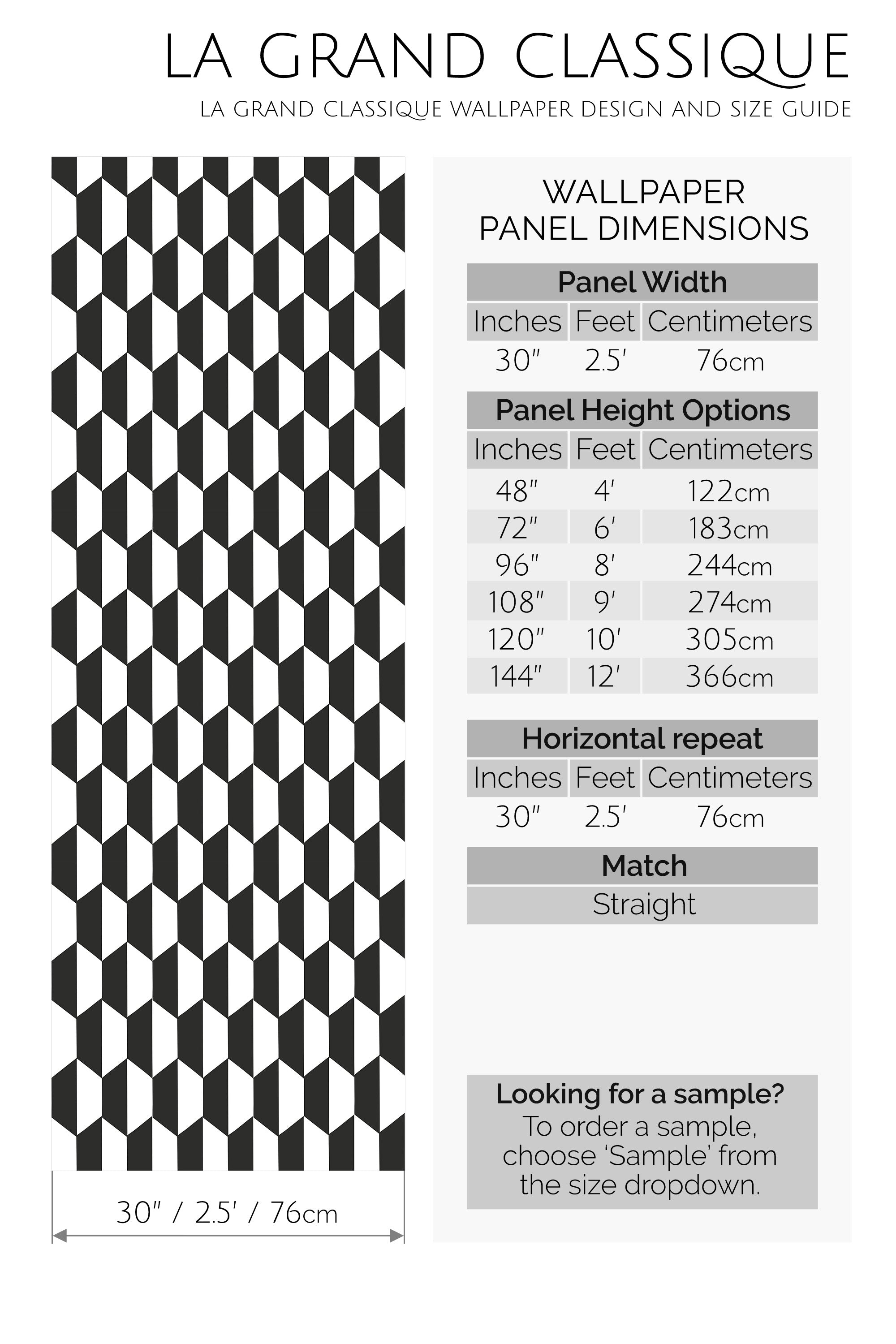 bold rhombus peel and stick wallpaper specifiation