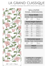 girly floral peel and stick wallpaper specifiation