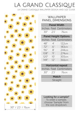 sunflower peel and stick wallpaper specifiation