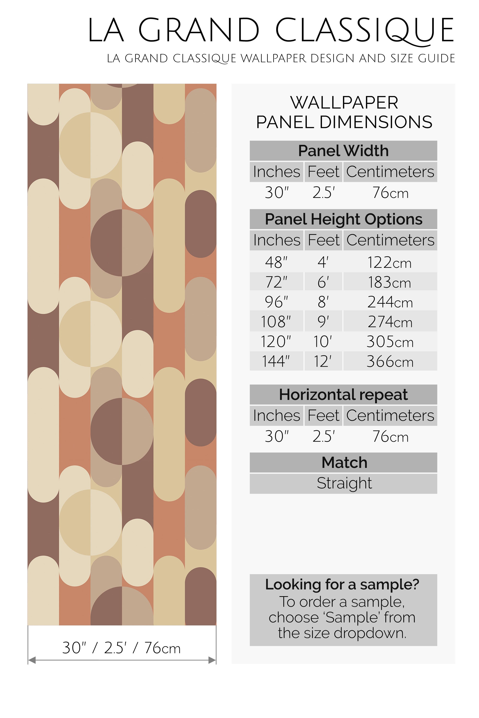 mid century modern peel and stick wallpaper specifiation