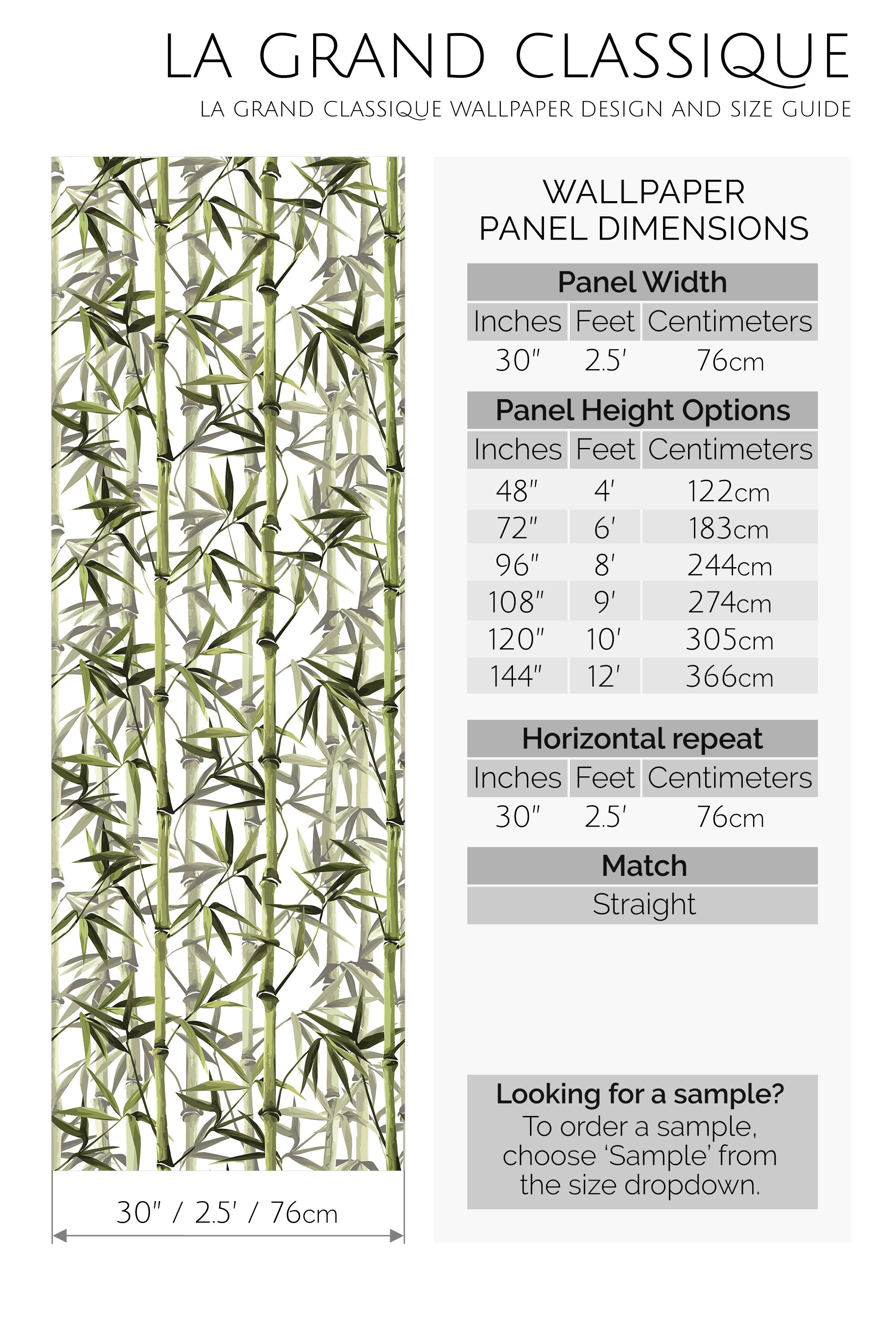 bamboo trees peel and stick wallpaper specifiation