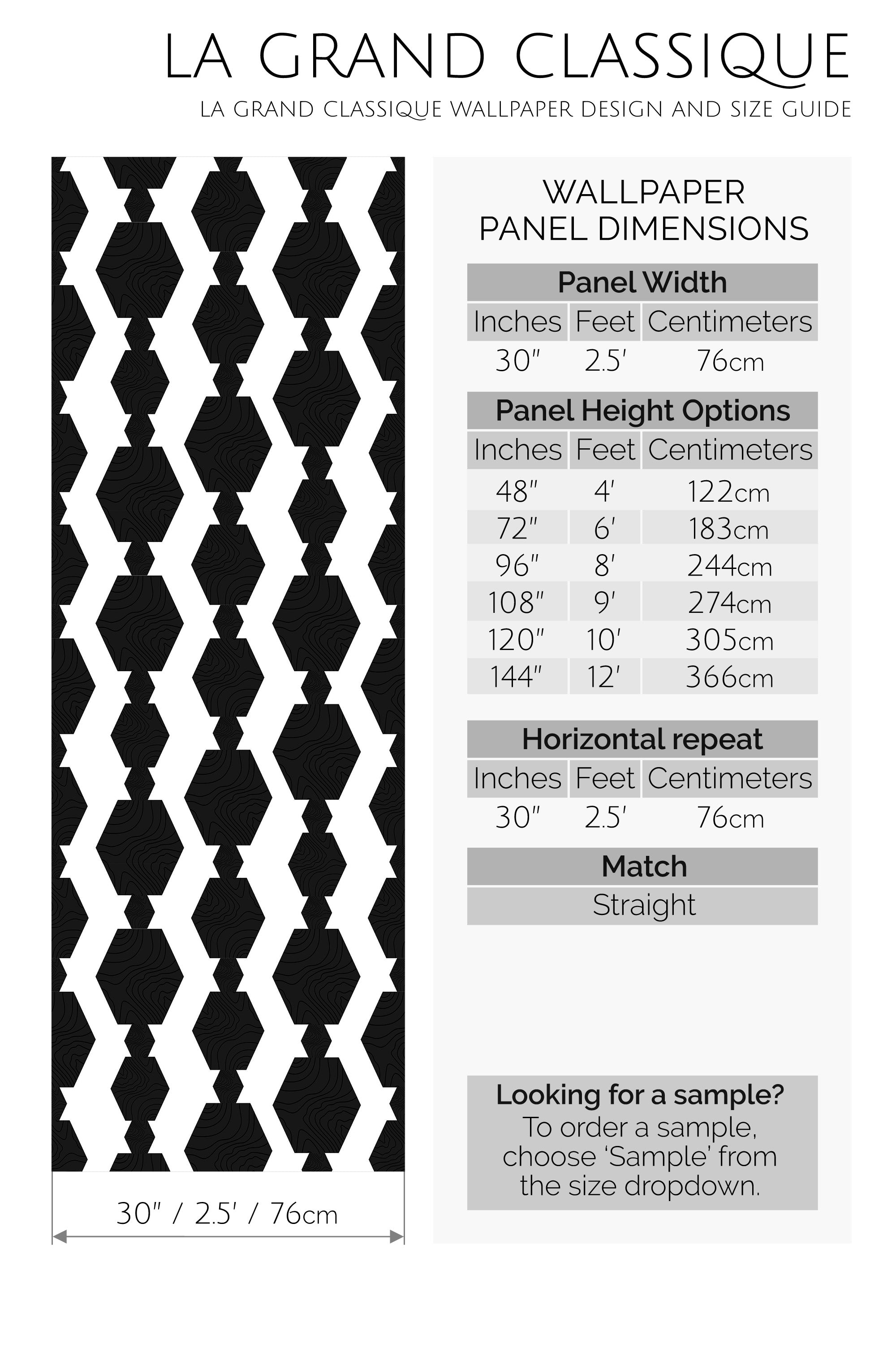 black bold geometric peel and stick wallpaper specifiation