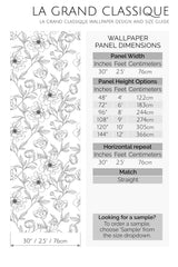 flower line art peel and stick wallpaper specifiation
