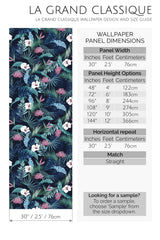 dark tropical flowers peel and stick wallpaper specifiation