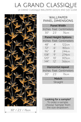 black flower peel and stick wallpaper specifiation