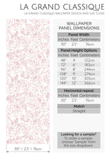 retro rose line art peel and stick wallpaper specifiation