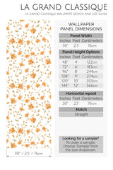 orange floral peel and stick wallpaper specifiation
