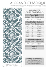 vintage damask pattern peel and stick wallpaper specifiation