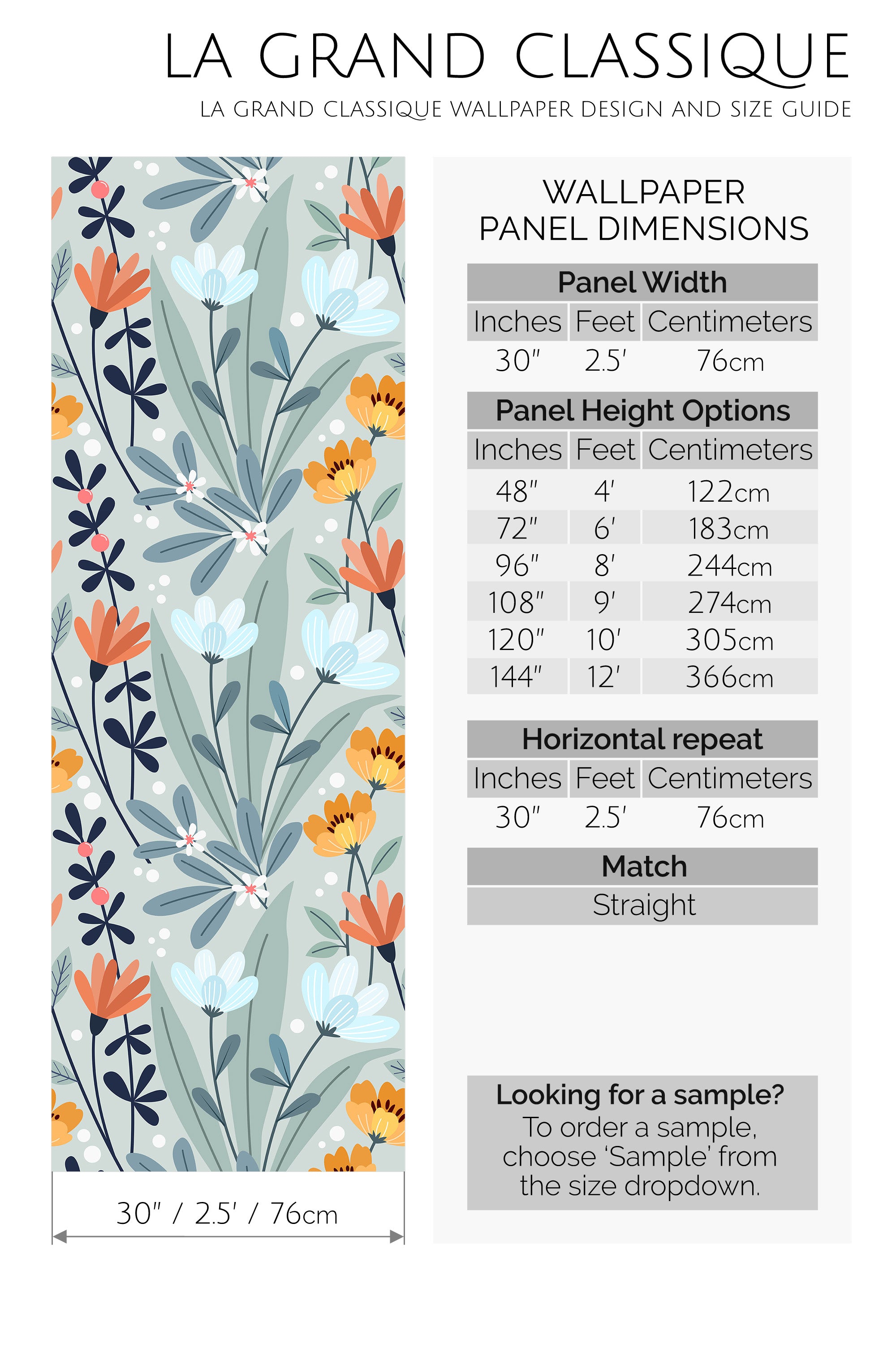 spring peel and stick wallpaper specifiation