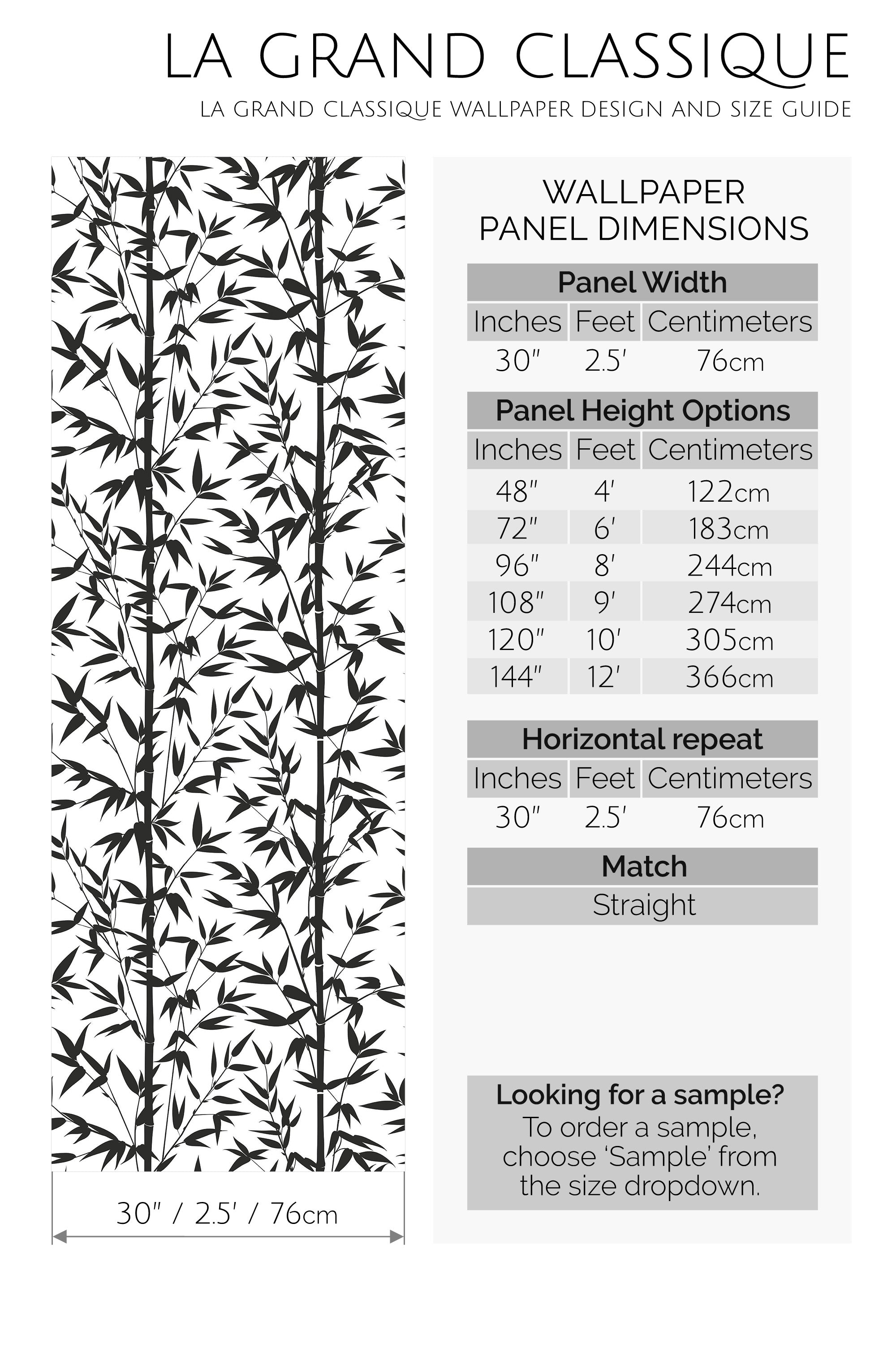 bamboo tree peel and stick wallpaper specifiation