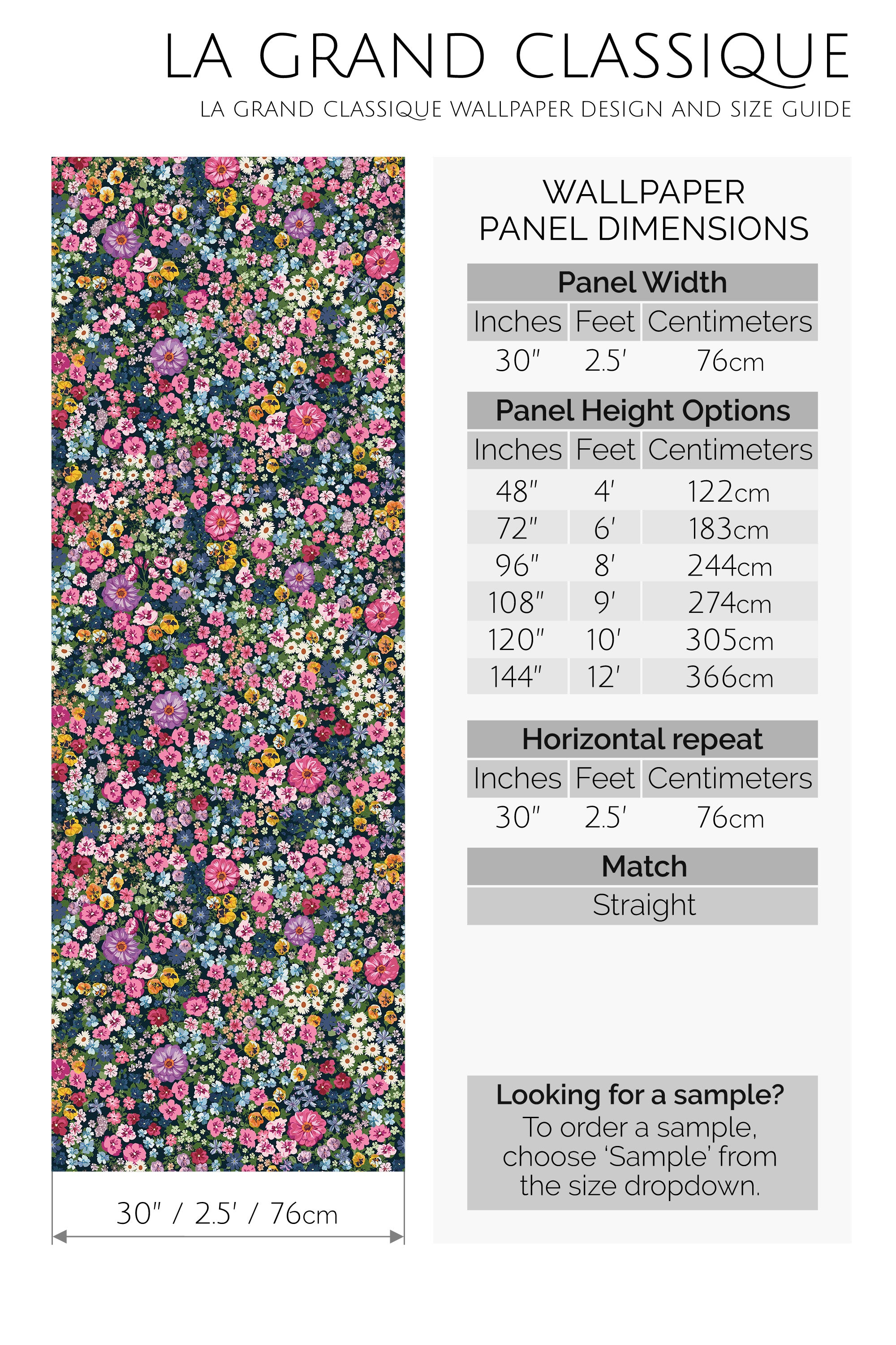 colorful bold floral peel and stick wallpaper specifiation