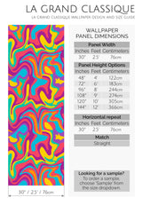 colorful wave peel and stick wallpaper specifiation