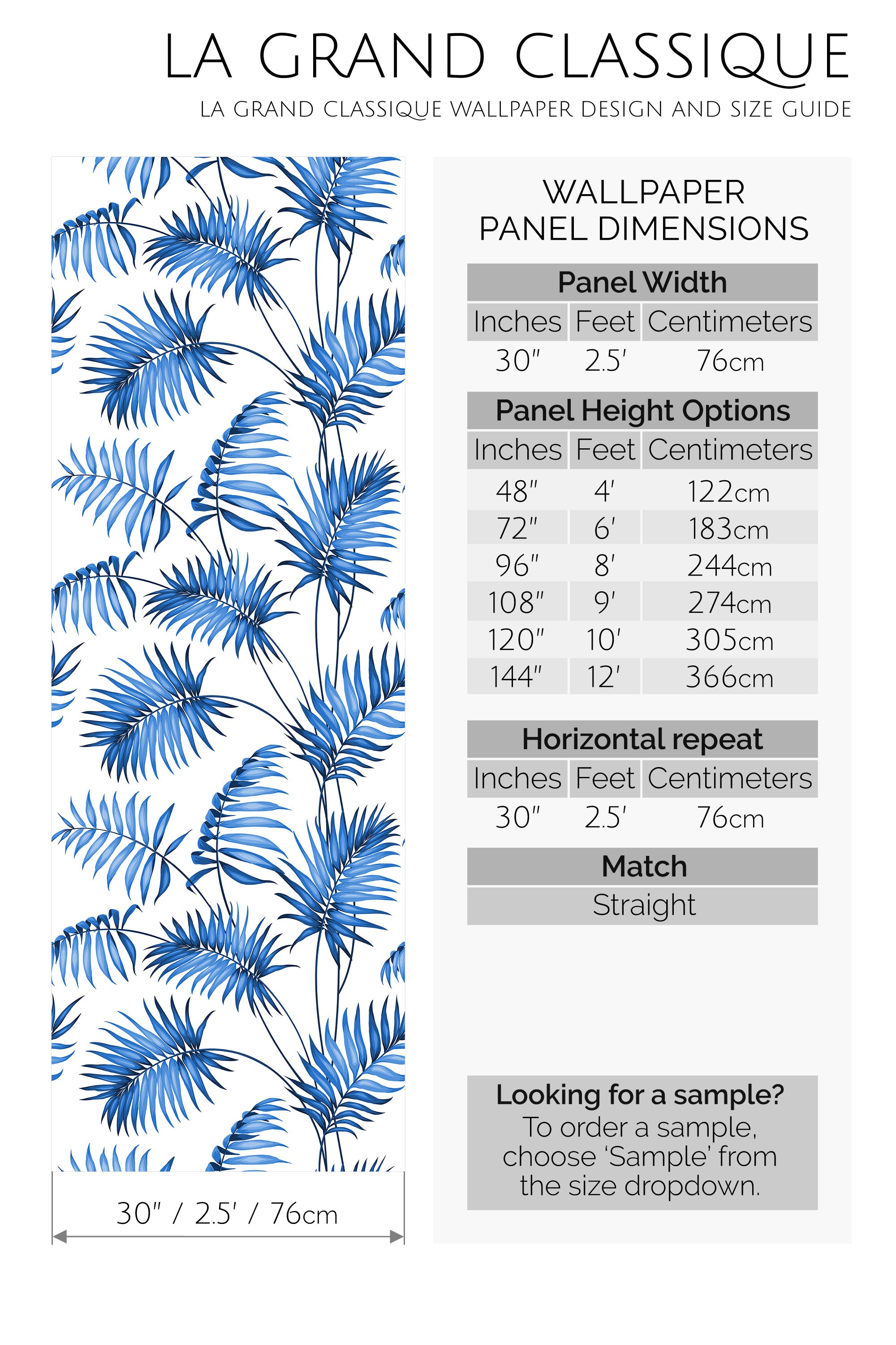 french palm leaf peel and stick wallpaper specifiation