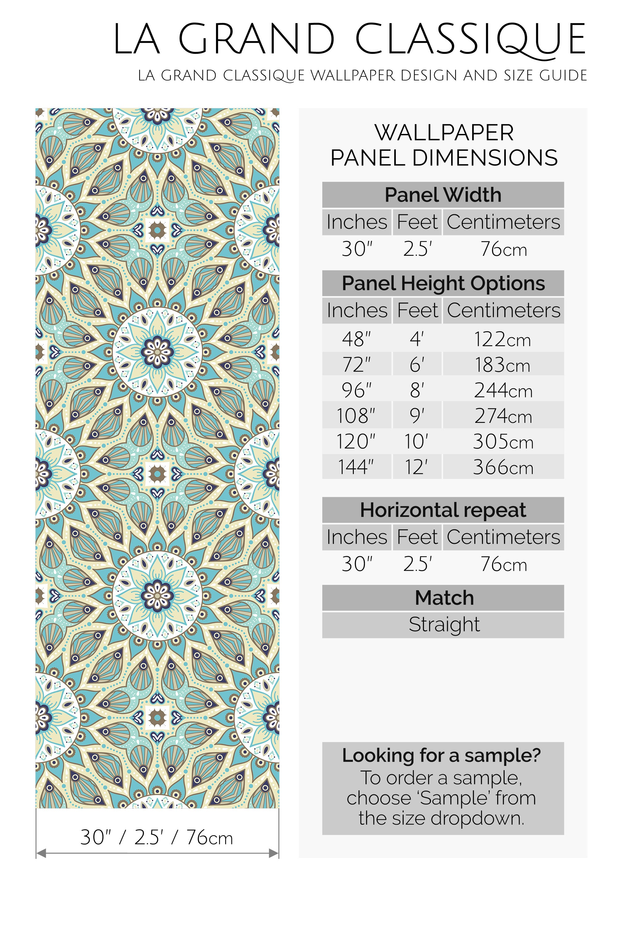 mandala peel and stick wallpaper specifiation