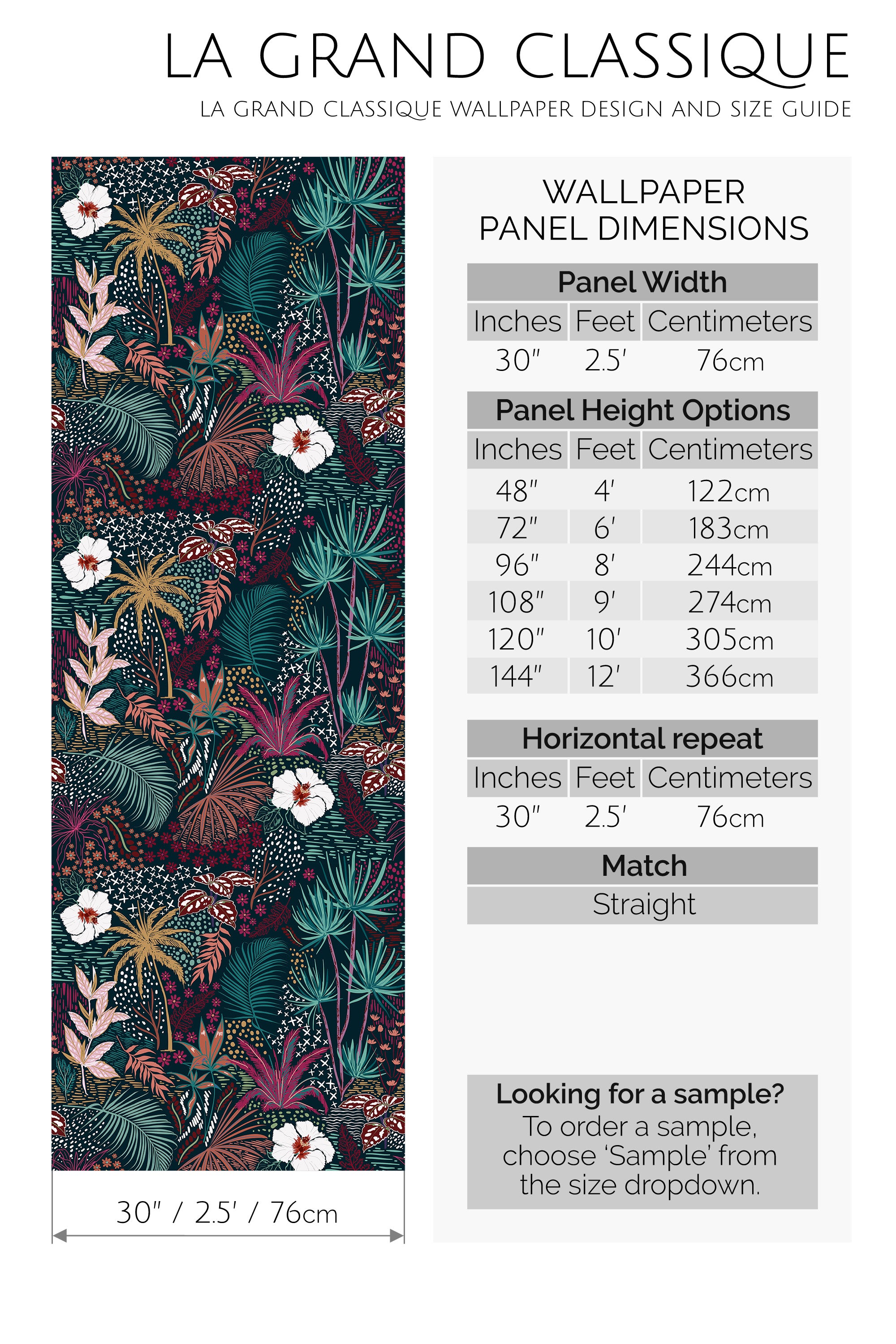 dark forest peel and stick wallpaper specifiation