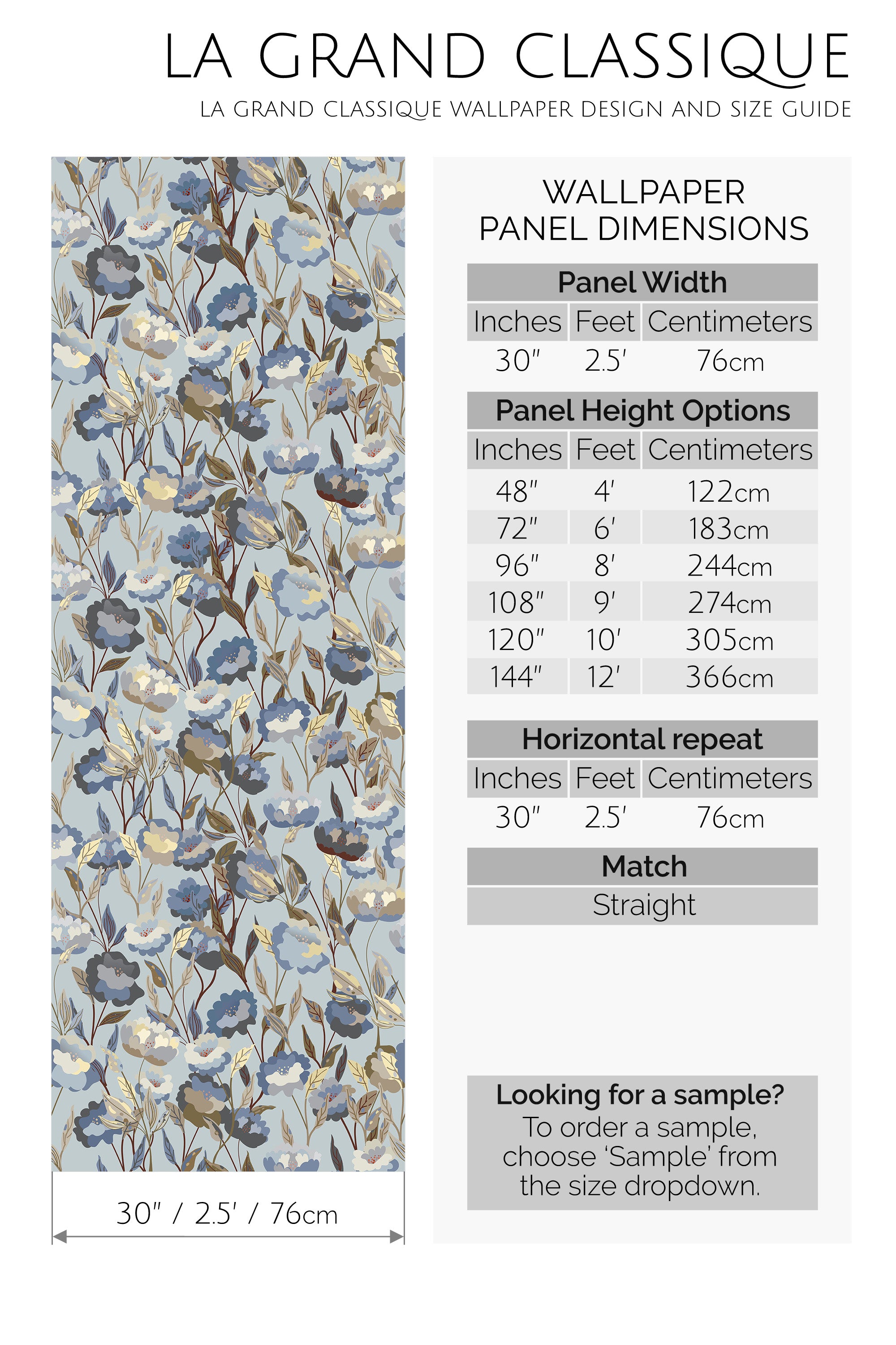 classic floral peel and stick wallpaper specifiation