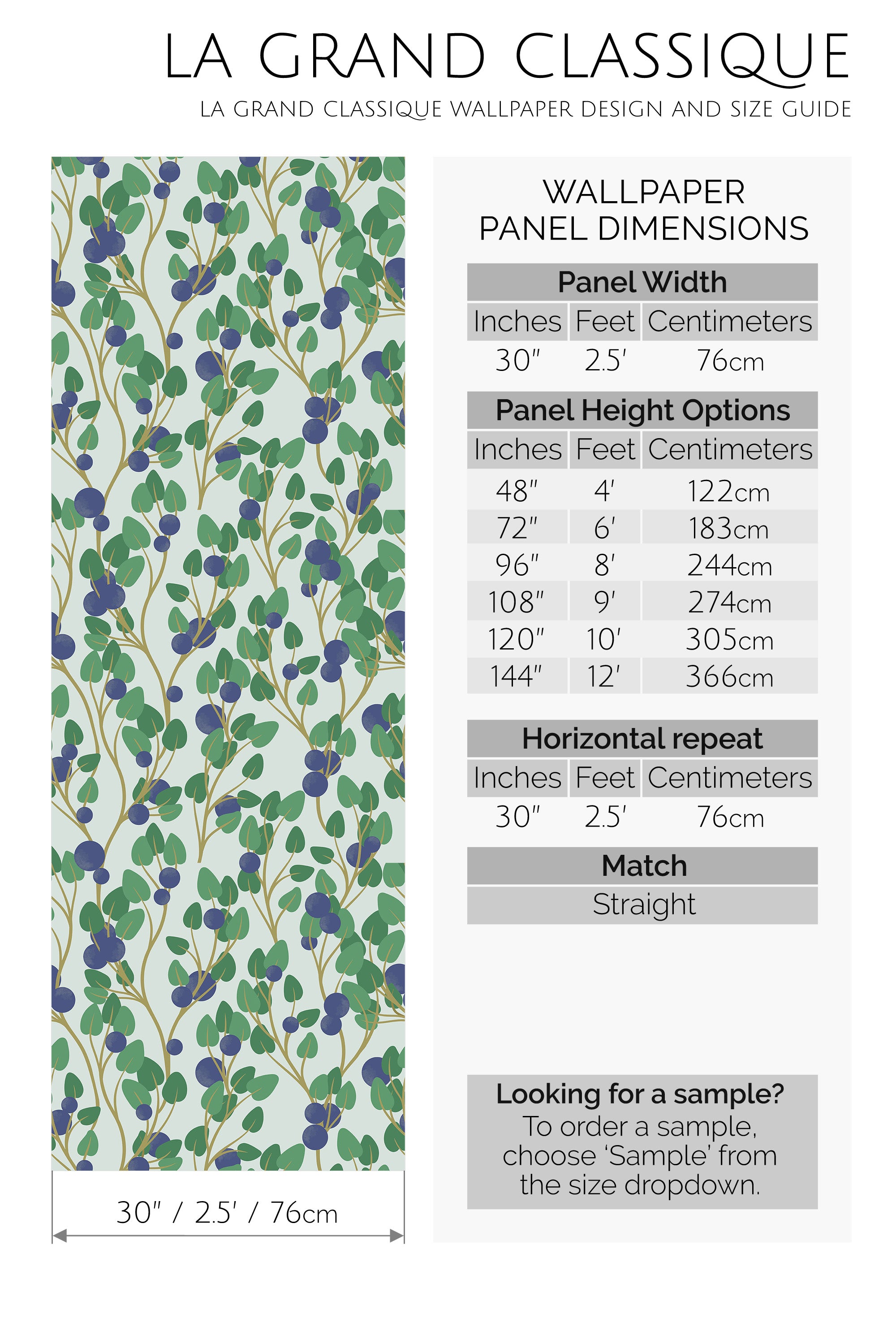 blueberry peel and stick wallpaper specifiation