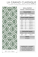 green art deco paisley peel and stick wallpaper specifiation