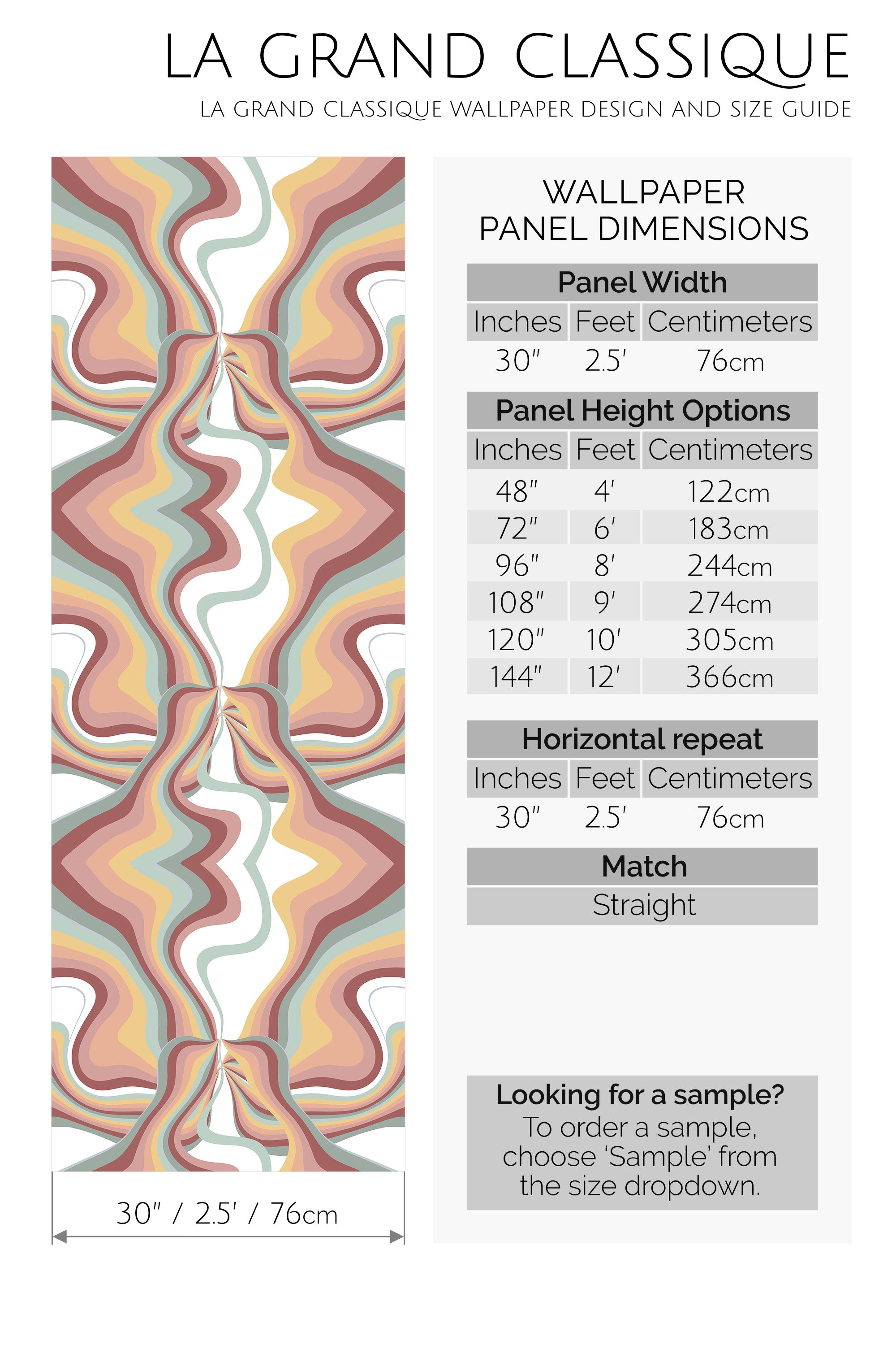 earthy psychedelic peel and stick wallpaper specifiation