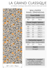 neutral orange tree peel and stick wallpaper specifiation
