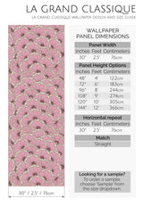 pink bold eclectic print peel and stick wallpaper specifiation