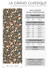 brown eclectic leaf peel and stick wallpaper specifiation