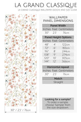 watercolor spring peel and stick wallpaper specifiation