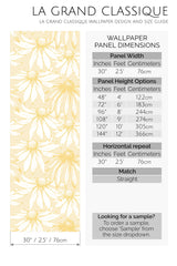 vintage daisies peel and stick wallpaper specifiation