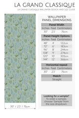 blue floral meadow peel and stick wallpaper specifiation