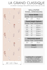 minimal flying flowers peel and stick wallpaper specifiation