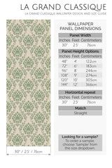 green damask peel and stick wallpaper specifiation