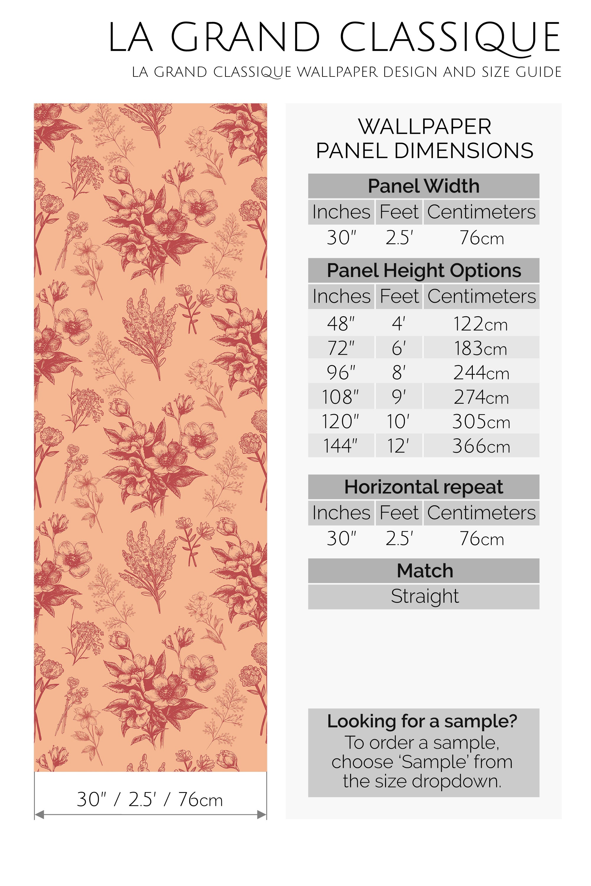 delicate flower peel and stick wallpaper specifiation