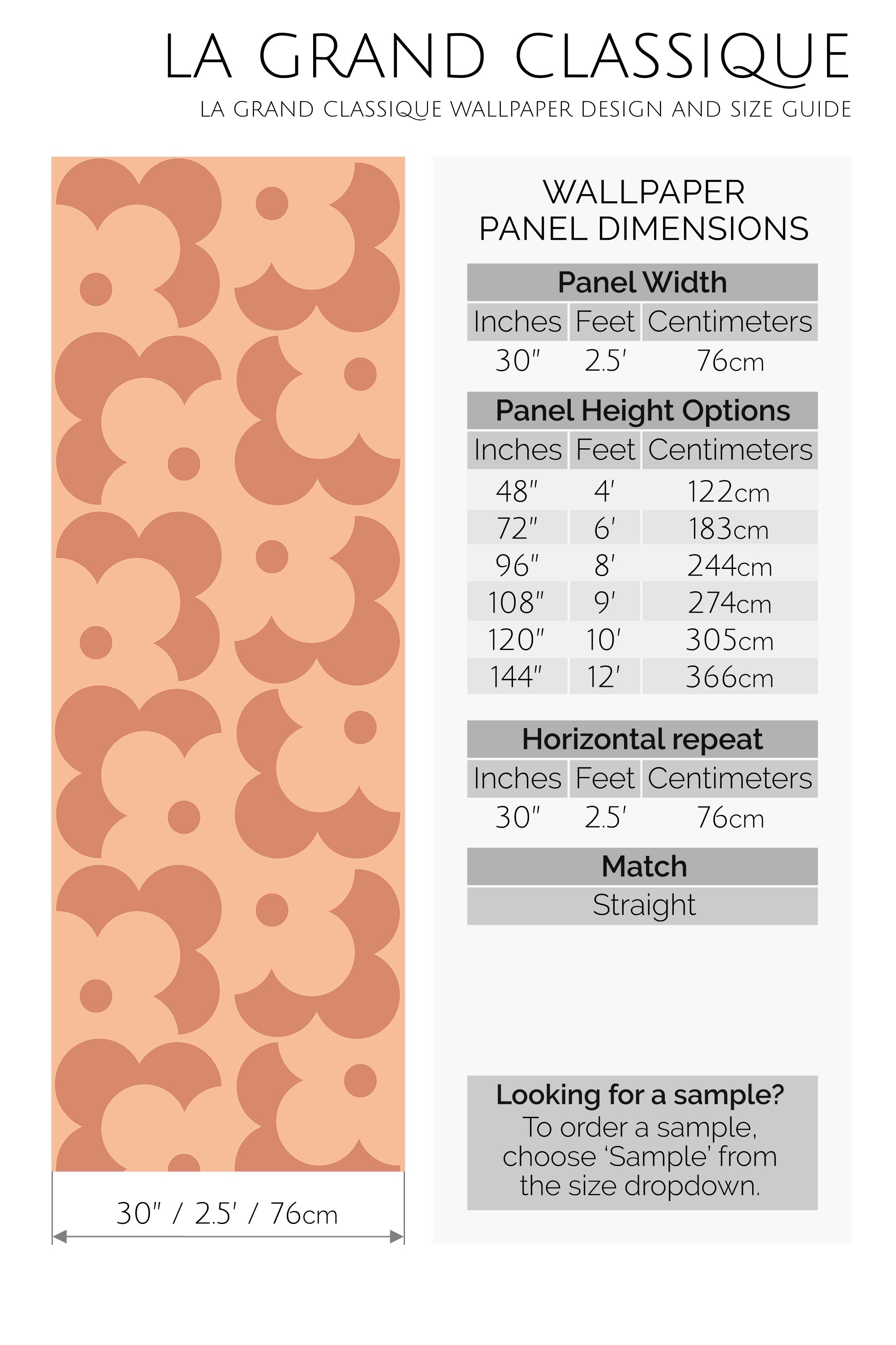 peachy simple retro peel and stick wallpaper specifiation