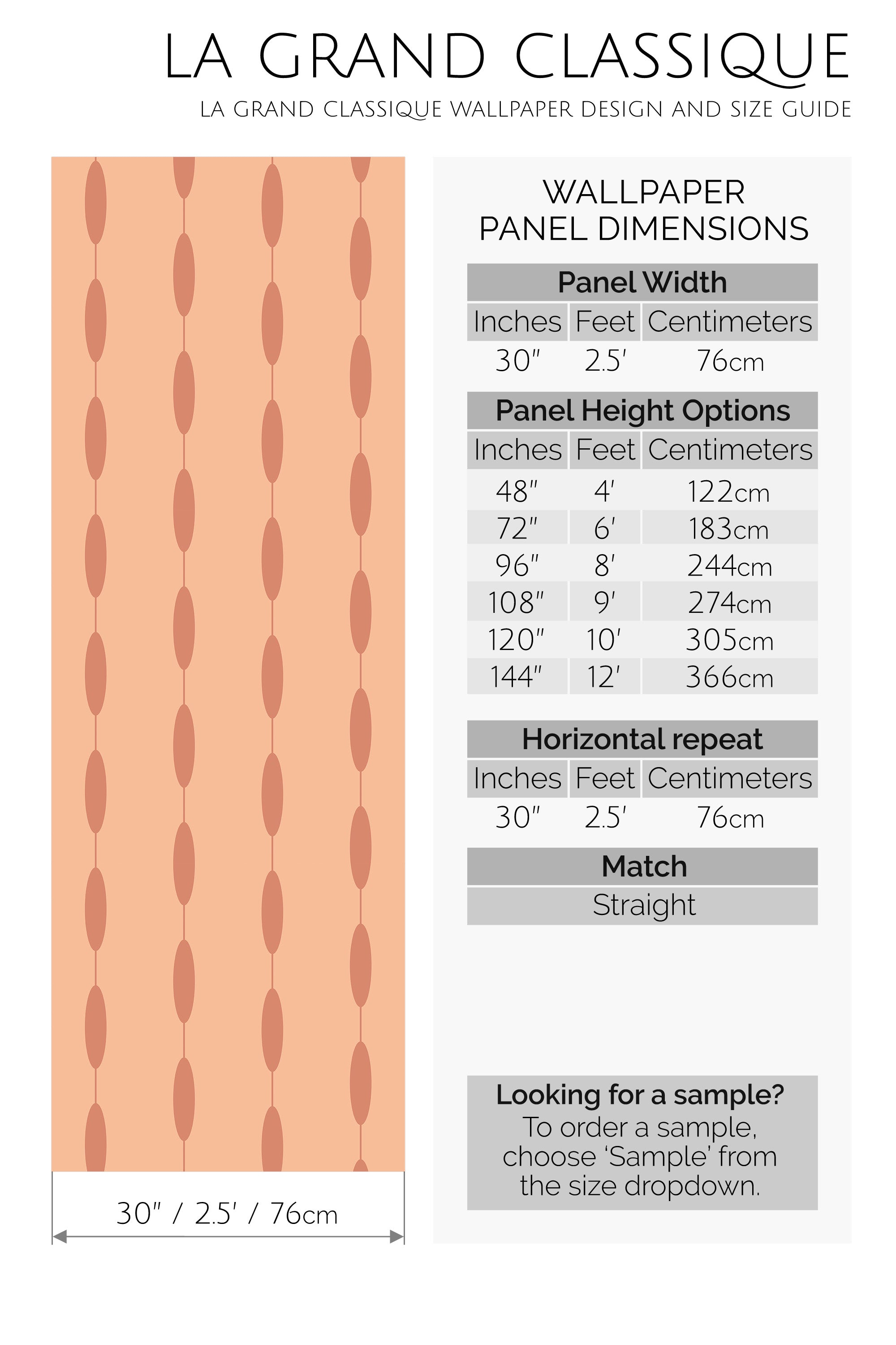 peachy ovals peel and stick wallpaper specifiation