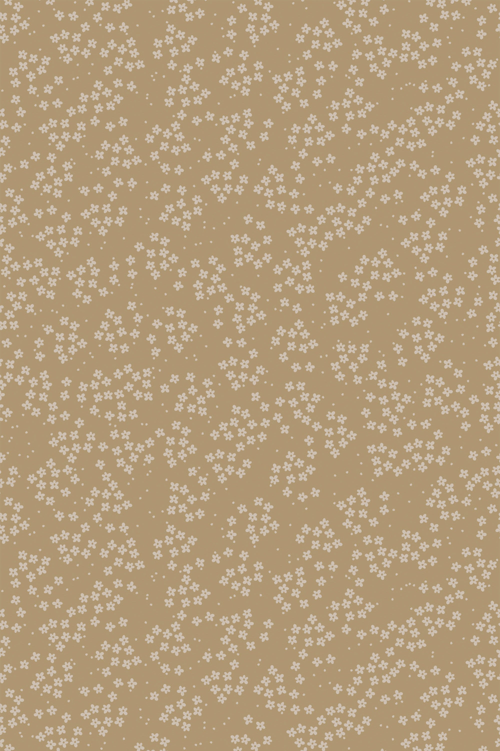 Elegant brown backdrop with a repeating pattern of delicate white floral motifs, peel and stick removable wallpaper.