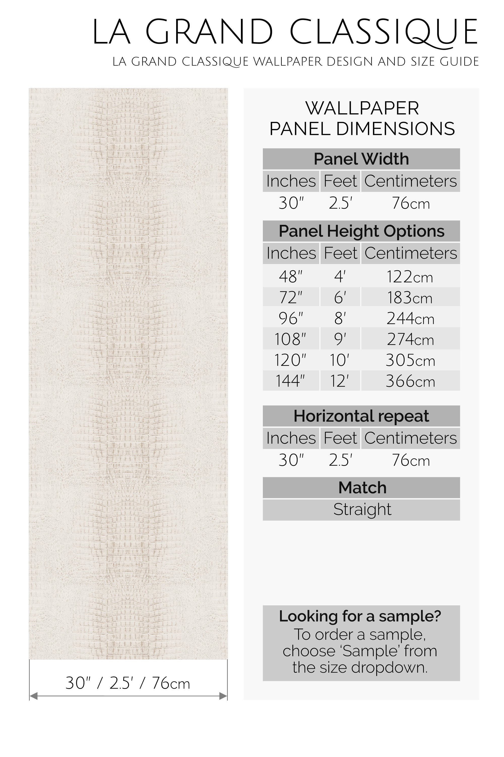 light beige crocodile peel and stick wallpaper specifiation