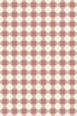A seamless pattern of red and beige plaid circles on a white background, forming a geometric wallpaper design, peel and stick removable wallpaper.