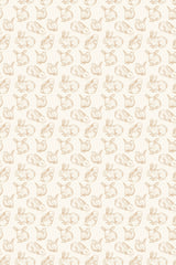 Patterned wallpaper with rows of sketched bunny illustrations on a pale background, termed 'Cute bunnies', suitable as peel and stick removable wallpaper.