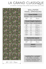 brown aesthetic floral peel and stick wallpaper specifiation
